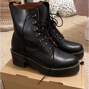 Dr. Martens Leona Lace Up Boot Black Size 10